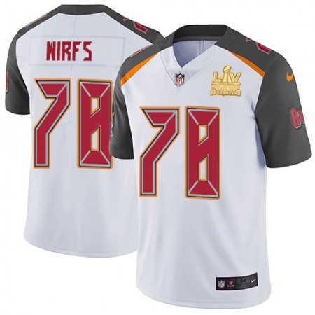 Nike Buccaneers #78 Tristan Wirfs White Men's Super Bowl LV Champions Patch Stitched NFL Vapor Untouchable Limited Jersey