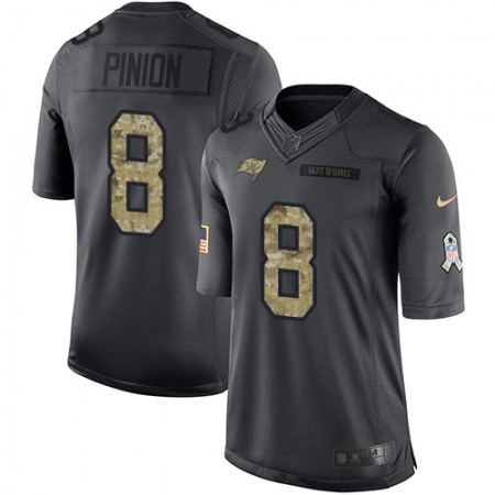 Nike Buccaneers #8 Bradley Pinion Black Men's Stitched NFL Limited 2016 Salute to Service Jersey