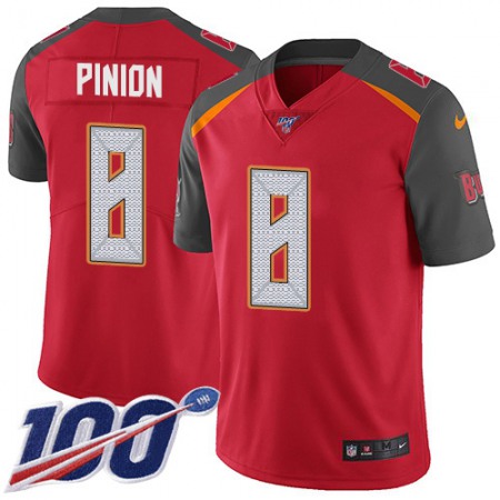 Nike Buccaneers #8 Bradley Pinion Red Team Color Men's Stitched NFL 100th Season Vapor Untouchable Limited Jersey