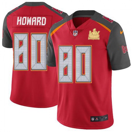 Nike Buccaneers #80 O. J. Howard Red Team Color Men's Super Bowl LV Champions Patch NFL Vapor Untouchable Limited Jersey