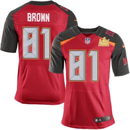 Nike Buccaneers #81 Antonio Brown Red Team Color Men's Super Bowl LV Champions Patch Stitched NFL Vapor Untouchable Elite Jersey