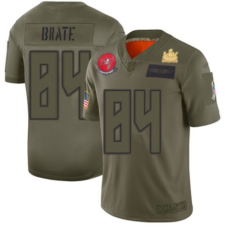 Nike Buccaneers #84 Cameron Brate Camo Men's Super Bowl LV Champions Patch Stitched NFL Limited 2019 Salute To Service Jersey