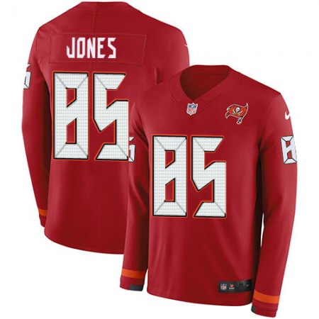 Nike Buccaneers #85 Julio Jones Red Team Color Men's Stitched NFL Limited Therma Long Sleeve Jersey