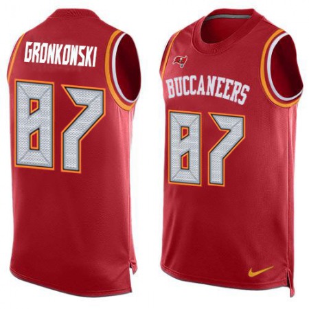 Nike Buccaneers #87 Rob Gronkowski Red Team Color Men's Stitched NFL Limited Tank Top Jersey