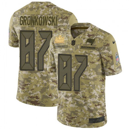Nike Buccaneers #87 Rob Gronkowski Suh Camo Men's Super Bowl LV Champions Patch Stitched NFL Limited 2018 Salute To Service Jersey