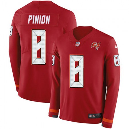 Nike Buccaneers #8 Bradley Pinion Red Team Color Men's Stitched NFL Limited Therma Long Sleeve Jersey