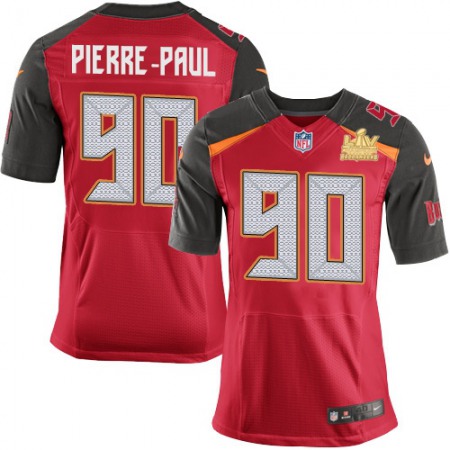 Nike Buccaneers #90 Jason Pierre-Paul Red Team Color Men's Super Bowl LV Champions Patch Stitched NFL Vapor Untouchable Elite Jersey