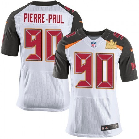 Nike Buccaneers #90 Jason Pierre-Paul White Men's Super Bowl LV Champions Patch Stitched NFL New Elite Jersey