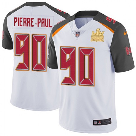 Nike Buccaneers #90 Jason Pierre-Paul White Men's Super Bowl LV Champions Patch Stitched NFL Vapor Untouchable Limited Jersey