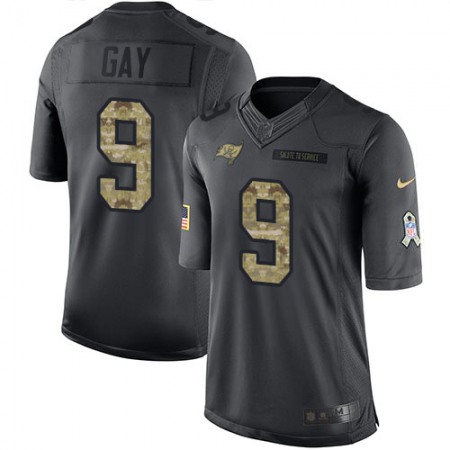 Nike Buccaneers #9 Matt Gay Black Men's Stitched NFL Limited 2016 Salute to Service Jersey