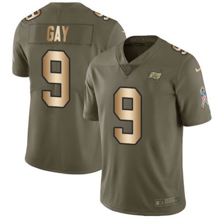 Nike Buccaneers #9 Matt Gay Olive/Gold Men's Stitched NFL Limited 2017 Salute To Service Jersey