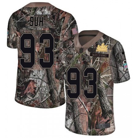 Nike Buccaneers #93 Ndamukong Suh Camo Men's Super Bowl LV Champions Patch Stitched NFL Limited Rush Realtree Jersey
