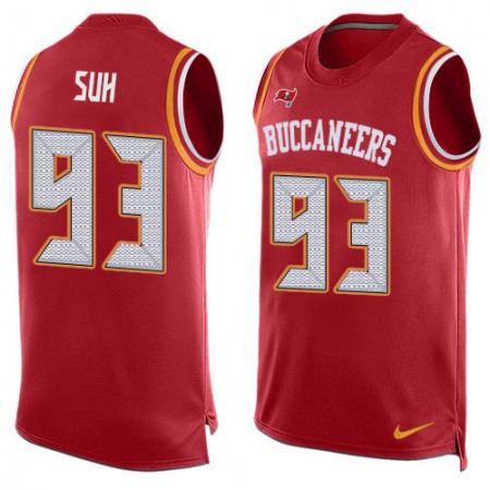 Nike Buccaneers #93 Ndamukong Suh Red Team Color Men's Stitched NFL Limited Tank Top Jersey