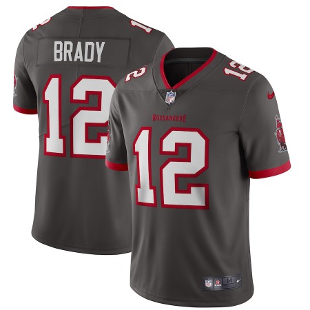 Tampa Bay Buccaneers #12 Tom Brady Men's Nike Pewter Alternate Vapor Limited Jersey