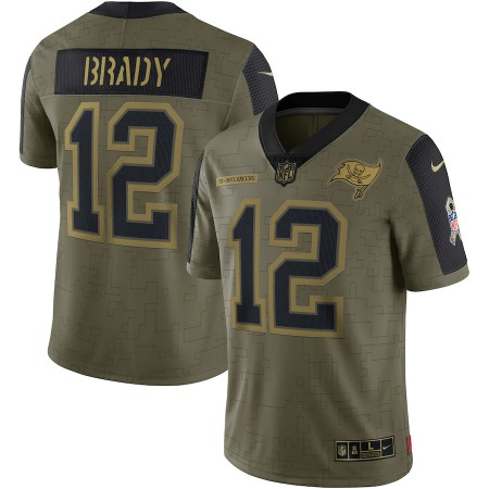 Tampa Bay Buccaneers #12 Tom Brady Olive Nike 2021 Salute To Service Limited Player Jersey