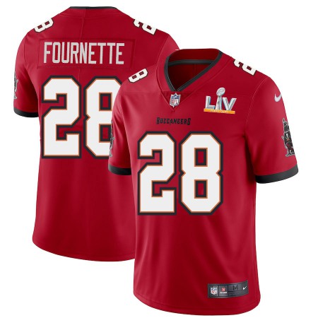 Tampa Bay Buccaneers #28 Leonard Fournette Men's Super Bowl LV Bound Nike Red Vapor Limited Jersey