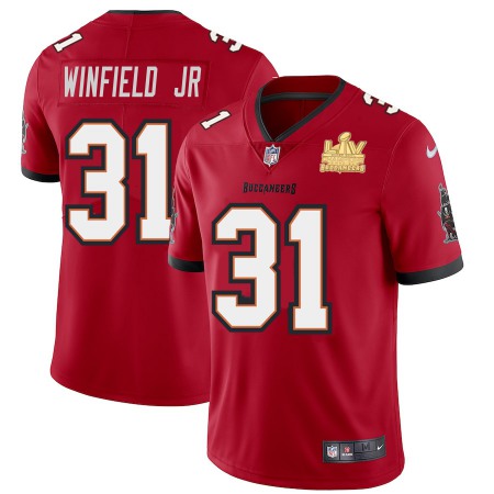 Tampa Bay Buccaneers #31 Antoine Winfield Jr. Men's Super Bowl LV Champions Patch Nike Red Vapor Limited Jersey