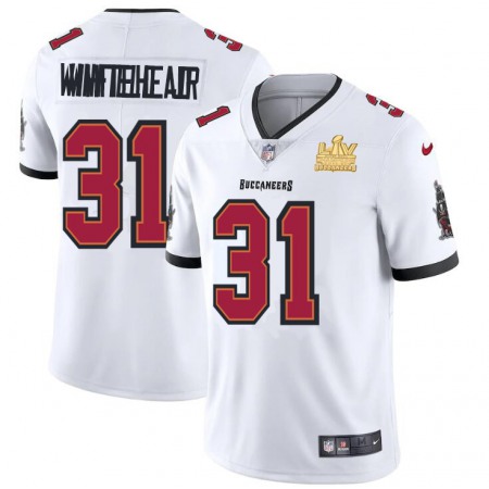 Tampa Bay Buccaneers #31 Antoine Winfield Jr. Men's Super Bowl LV Champions Patch Nike White Vapor Limited Jersey