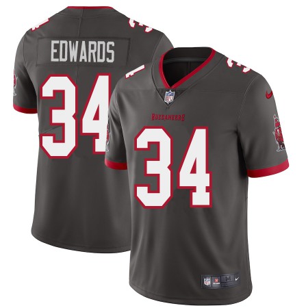 Tampa Bay Buccaneers #34 Mike Edwards Men's Nike Pewter Alternate Vapor Limited Jersey