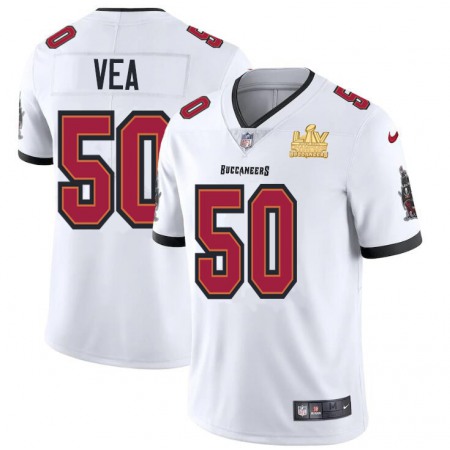 Tampa Bay Buccaneers #50 Vita Vea Men's Super Bowl LV Champions Patch Nike White Vapor Limited Jersey