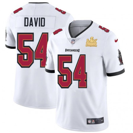 Tampa Bay Buccaneers #54 Lavonte David Men's Super Bowl LV Champions Patch Nike White Vapor Limited Jersey