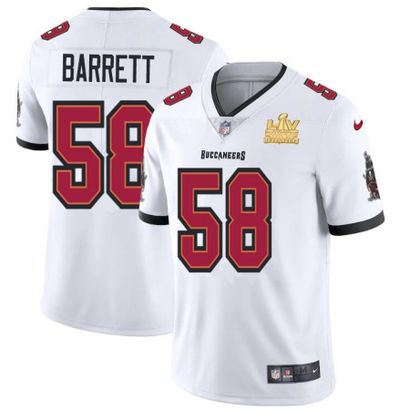 Tampa Bay Buccaneers #58 Shaquil Barrett Men's Super Bowl LV Champions Patch Nike White Vapor Limited Jersey