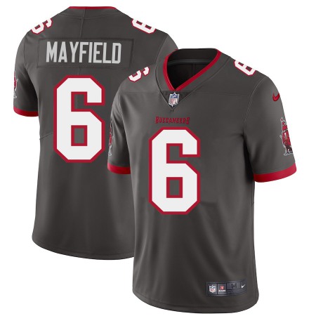 Tampa Bay Buccaneers #6 Baker Mayfield Men's Nike Pewter Alternate Vapor Limited Jersey