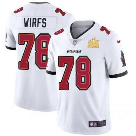 Tampa Bay Buccaneers #78 Tristan Wirfs Men's Super Bowl LV Champions Patch Nike White Vapor Limited Jersey