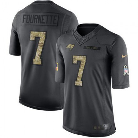 Tampa Bay Buccaneers #7 Leonard Fournette Black Men's Stitched NFL Limited 2016 Salute to Service Jersey