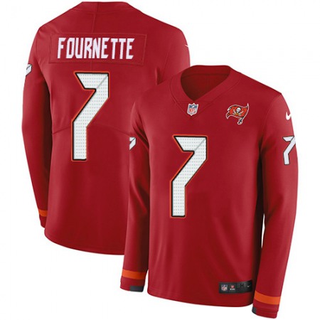 Tampa Bay Buccaneers #7 Leonard Fournette Red Team Color Men's Stitched NFL Limited Therma Long Sleeve Jersey