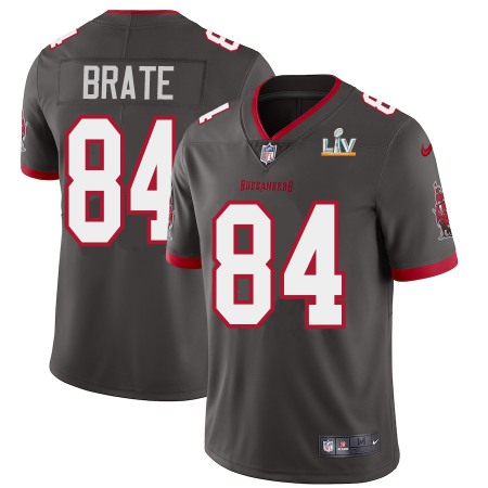 Tampa Bay Buccaneers #84 Cameron Brate Men's Super Bowl LV Bound Nike Pewter Alternate Vapor Limited Jersey