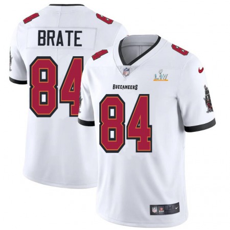 Tampa Bay Buccaneers #84 Cameron Brate Men's Super Bowl LV Bound Nike White Vapor Limited Jersey