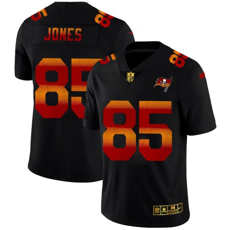 Tampa Bay Buccaneers #85 Julio Jones Men's Black Nike Red Orange Stripe Vapor Limited NFL Jersey