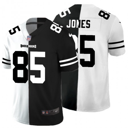 Tampa Bay Buccaneers #85 Julio Jones Men's Black V White Peace Split Nike Vapor Untouchable Limited NFL Jersey