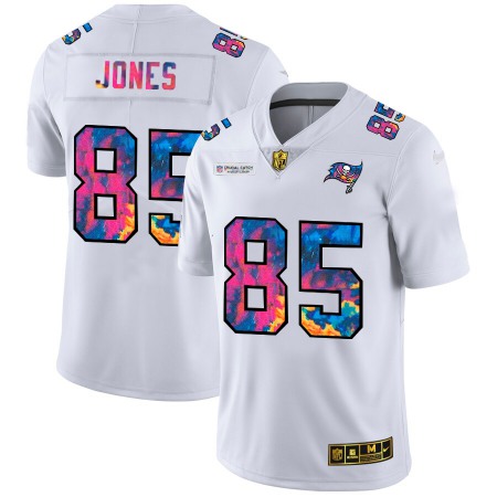 Tampa Bay Buccaneers #85 Julio Jones Men's White Nike Multi-Color 2020 NFL Crucial Catch Limited NFL Jersey