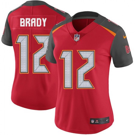 Nike Buccaneers #12 Tom Brady Red Team Color Women's Stitched NFL Vapor Untouchable Limited Jersey