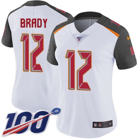 Nike Buccaneers #12 Tom Brady White Women's Stitched NFL 100th Season Vapor Untouchable Limited Jersey