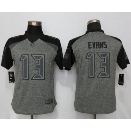 Nike Buccaneers #13 Mike Evans Gray Women's Stitched NFL Limited Gridiron Gray Jersey