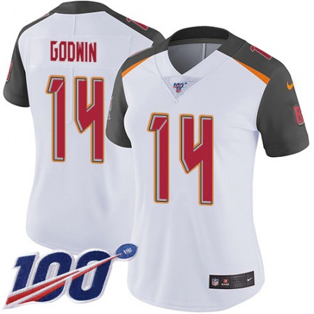 Nike Buccaneers #14 Chris Godwin White Women's Stitched NFL 100th Season Vapor Untouchable Limited Jersey