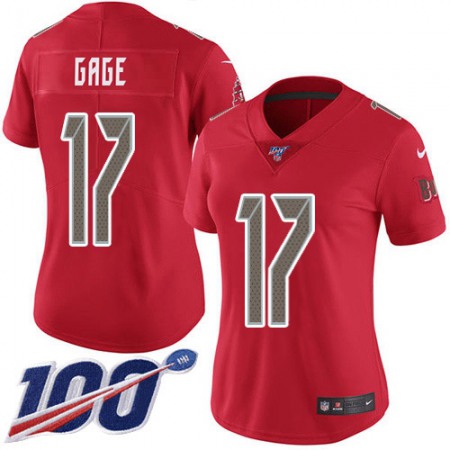 Nike Buccaneers #17 Russell Gage Red Women's Stitched NFL Limited Rush 100th Season Jersey