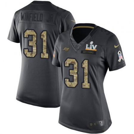 Nike Buccaneers #31 Antoine Winfield Jr. Black Women's Super Bowl LV Bound Stitched NFL Limited 2016 Salute to Service Jersey