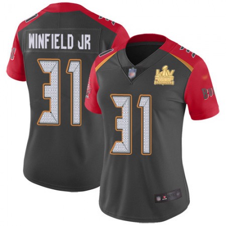 Nike Buccaneers #31 Antoine Winfield Jr. Gray Women's Super Bowl LV Champions Patch Stitched NFL Limited Inverted Legend Jersey