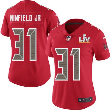 Nike Buccaneers #31 Antoine Winfield Jr. Red Women's Super Bowl LV Bound Stitched NFL Limited Rush Jersey