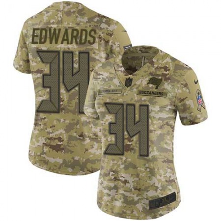 Nike Buccaneers #34 Mike Edwards Camo Women's Stitched NFL Limited 2018 Salute To Service Jersey