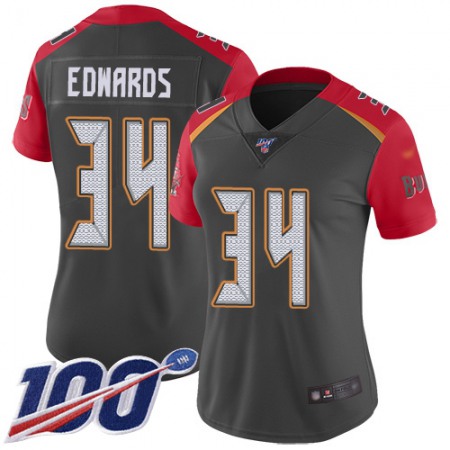 Nike Buccaneers #34 Mike Edwards Gray Women's Stitched NFL Limited Inverted Legend 100th Season Jersey