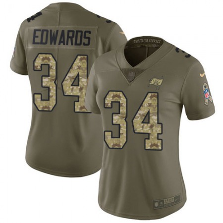 Nike Buccaneers #34 Mike Edwards Olive/Camo Women's Stitched NFL Limited 2017 Salute To Service Jersey