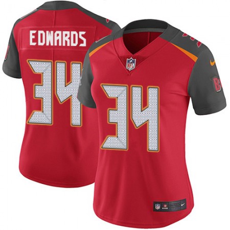 Nike Buccaneers #34 Mike Edwards Red Team Color Women's Stitched NFL Vapor Untouchable Limited Jersey