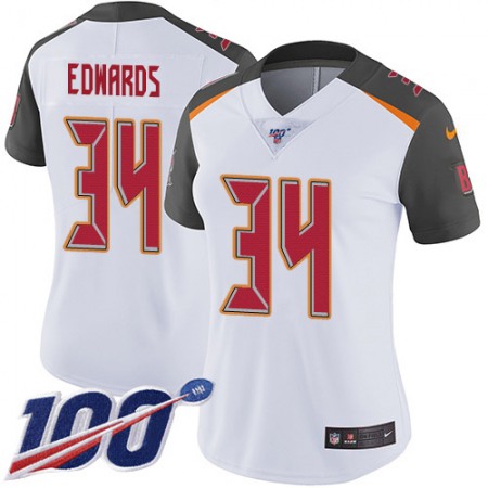 Nike Buccaneers #34 Mike Edwards White Women's Stitched NFL 100th Season Vapor Untouchable Limited Jersey