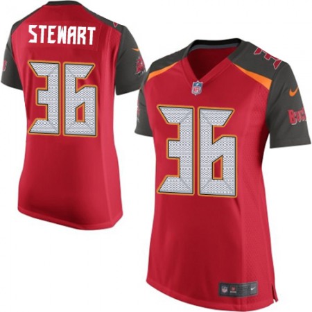 Nike Buccaneers #36 M.J. Stewart Red Team Color Women's Stitched NFL New Elite Jersey