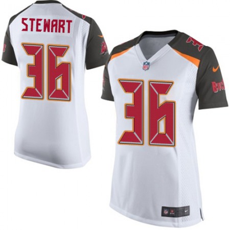 Nike Buccaneers #36 M.J. Stewart White Women's Stitched NFL New Elite Jersey